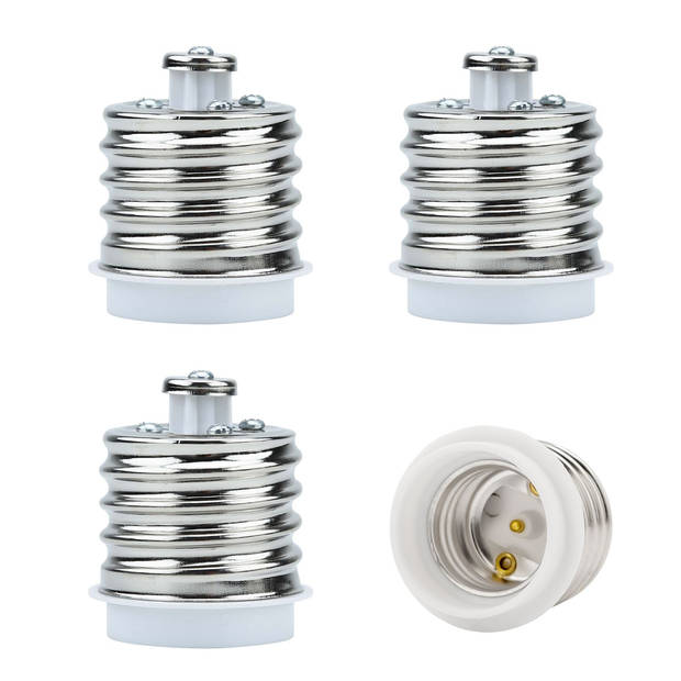 Intirilife e40 naar e27 lampvoet adapter in wit - 4x lampadapter voor het omvormen van e40 naar e27-