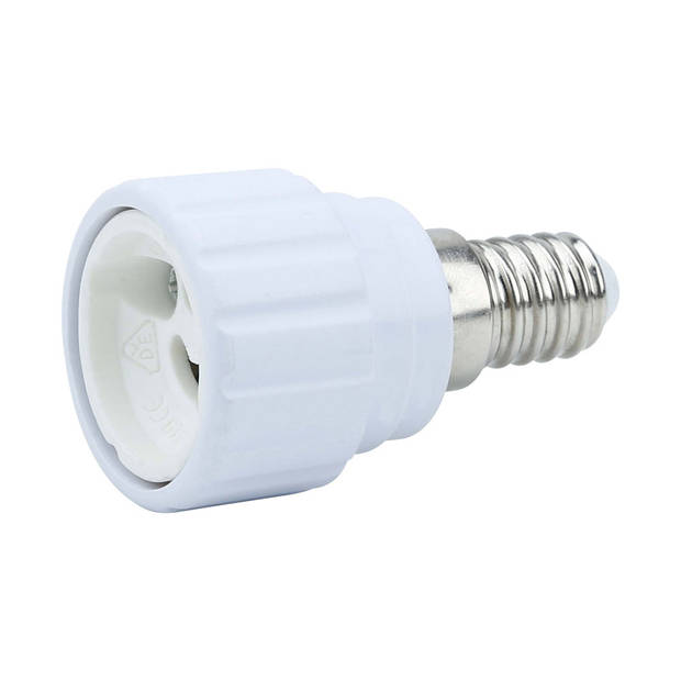 Intirilife e14 naar gu10 lampvoet adapter in wit - 4x lampadapter voor het omformatteren van e14 naar gu10