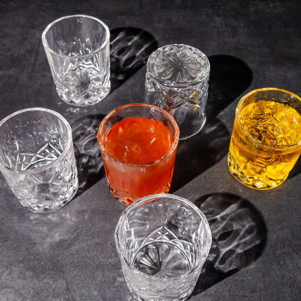 Intirilife drinkglas - pak van 6 kristalglas - 200ml, stijlvol glas, glaskunst