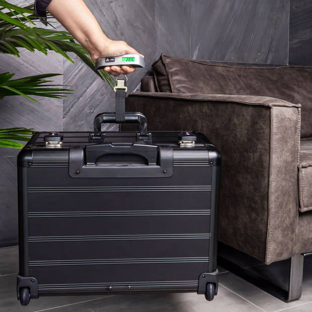 Intirilife digitale kofferweegschaal in zwart – elektronische bagageweegschaal voor het wegen van koffers handbagage