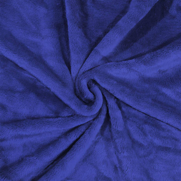 Intirilife zachte knuffeldeken 200 x 150 cm in nachtblauw - pluizige warme deken als bankdeken woondeken fleecedeken