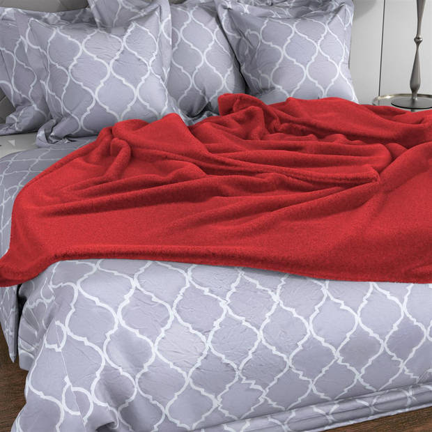 Intirilife zachte knuffeldeken 200 x 150 cm in glut red - pluizige warme deken als bankdeken woondeken fleecedeken