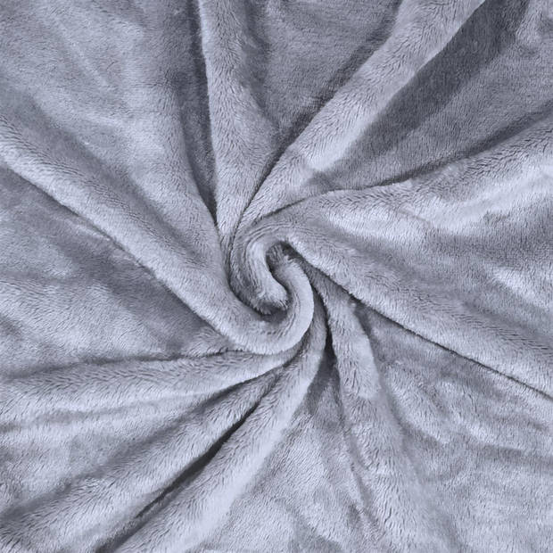 Intirilife zachte knuffeldeken 200 x 150 cm in steengrijs - pluizige warme deken als bankdeken woondeken fleecedeken