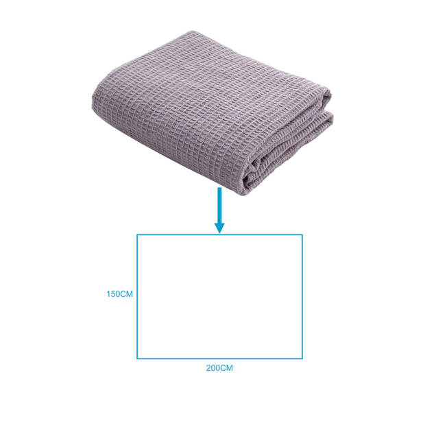 Intirilife katoenen zomerdeken in grijs met afmetingen van 214 x 150 cm voor buitencomfort - sprei ideaal voor tuin