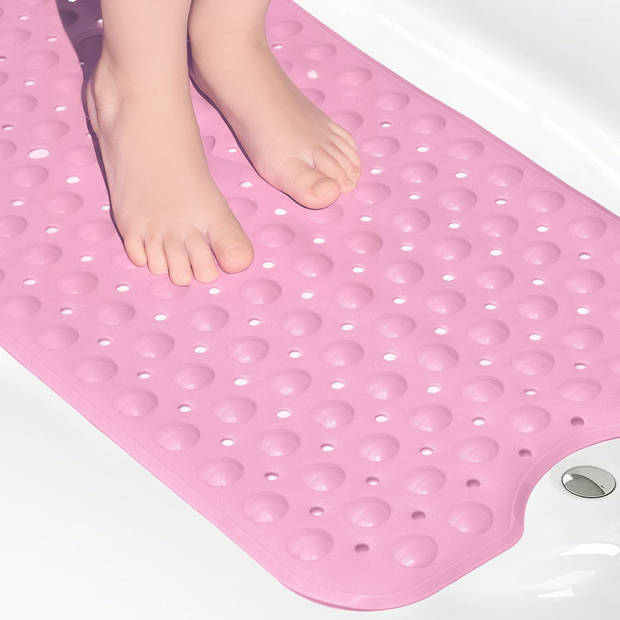 Intirilife antislip badmat in roze - huidgevoelig bpa-vrij schimmelbestendig douchemat machinewasbaar