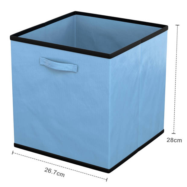 Intirilife 6x opvouwbare stoffen opbergdoos in blauw - multifunctionele verzamelbox om te combineren met kasten of plank
