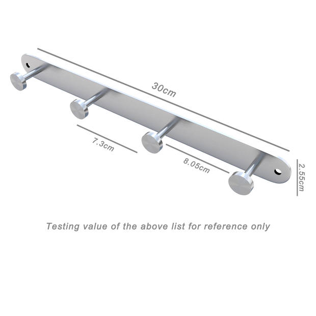 Intirilife roestvrijstalen kapstok model a - 4 haken - jashaken in 5 verschillende designs kledinghaken garderobe