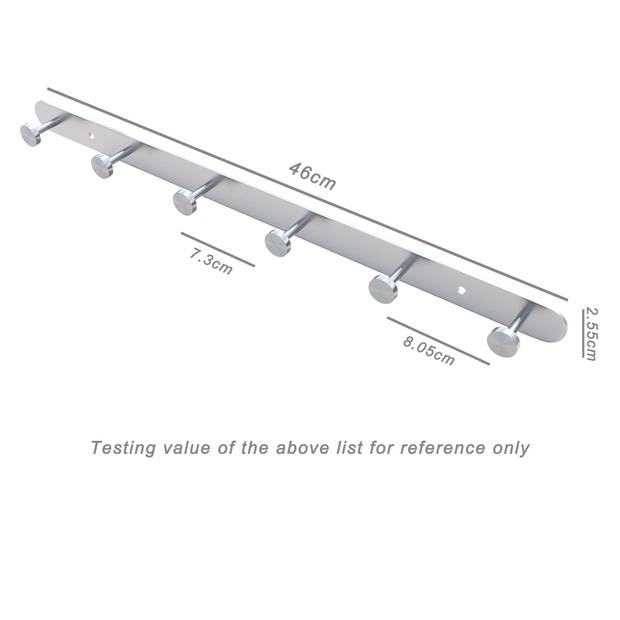 Intirilife roestvrijstalen kapstok model a - 6 haken - jashaken in 5 verschillende designs kledinghaken garderobe