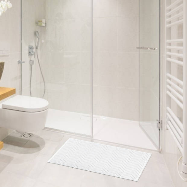 Intirilife bad mat badkamer deken douche mat badvork in wit voor droge vloer in badkamer wasruimte en toilet