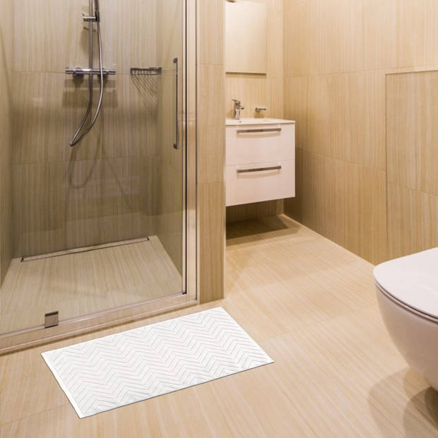 Intirilife bad mat badkamer deken douche mat badvork in wit voor droge vloer in badkamer wasruimte en toilet
