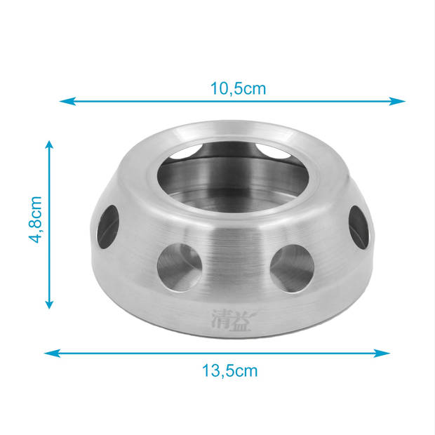 Intirilife theepot warmer in zilver – roestvrijstalen theepot voor hittebestendige theepotten theewarm