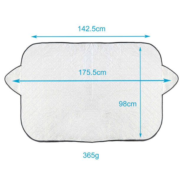 Intirilife zonnescherm voorruitbescherming - 142.5 x 98 cm - opvouwbare voorruitbescherming, hittebescherming voor auto