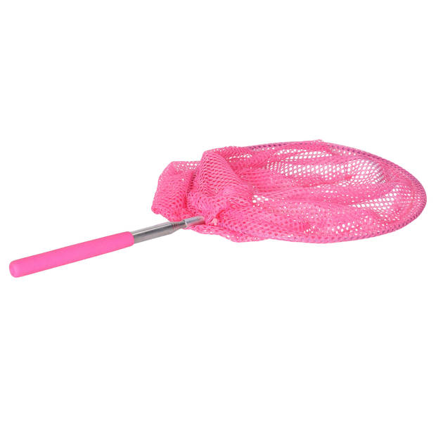 Vlindernet/insectennet - roze - metaal - 38 tot 86 cm - Telescopisch - Vlindernetjes