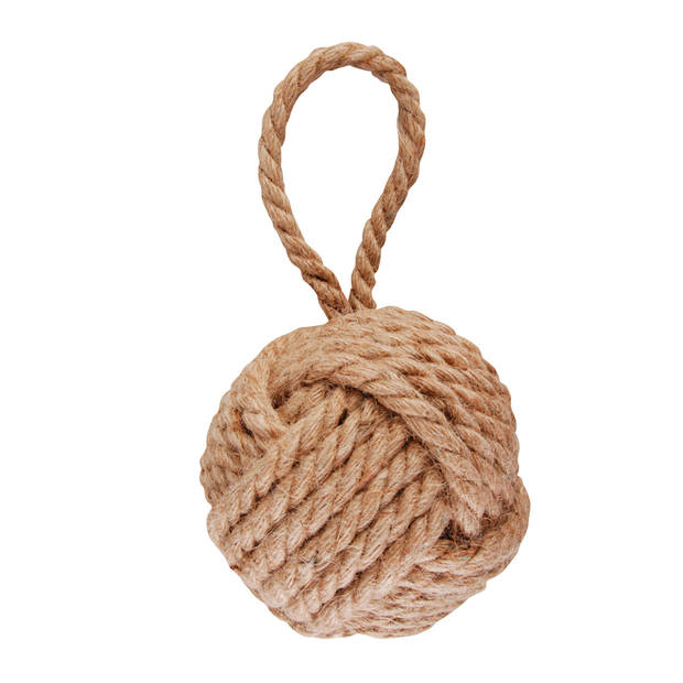 Esschert design deurstopper knoop - 1.7 kilo - bruin - jute - 14 x 14 cm - Deurstoppers