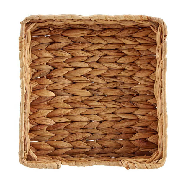 Giftdecor Servettenhouder van riet - naturel - 23 x 23 x 8 cm - Servethouders