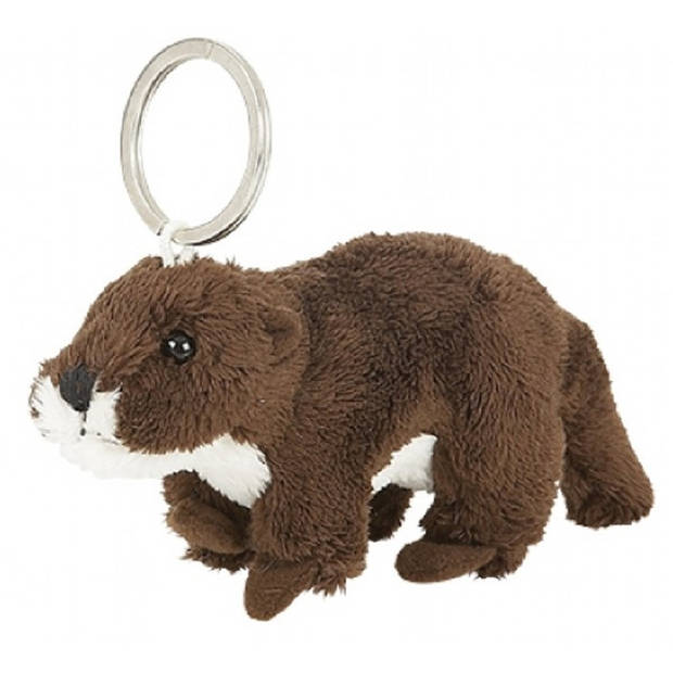 Pluche sleutelhanger otter knuffel speelgoed 10 cm - Knuffel sleutelhangers