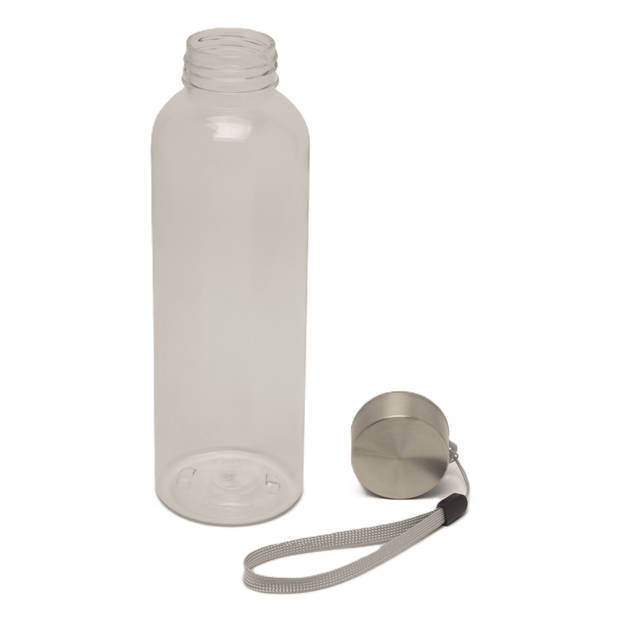 Waterfles / drinkfles / sport bidon Olympic - transparant - kunststof - 500 ml - rvs schroefdop - Drinkflessen