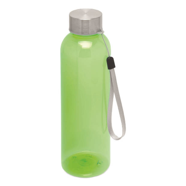 Waterfles / drinkfles / sport bidon Olympic - groen - kunststof - 500 ml - rvs schroefdop - Drinkflessen