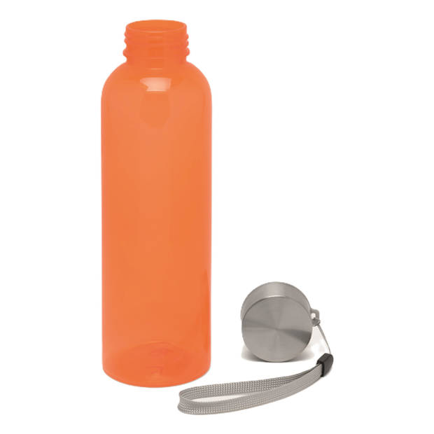 Waterfles / drinkfles / sport bidon Olympic - oranje - kunststof - 500 ml - rvs schroefdop - Drinkflessen