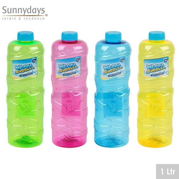 Sunnydays Bellenblaas mix navulling - 1 liter/1000 ml - bubbels maken - Bellenblaas