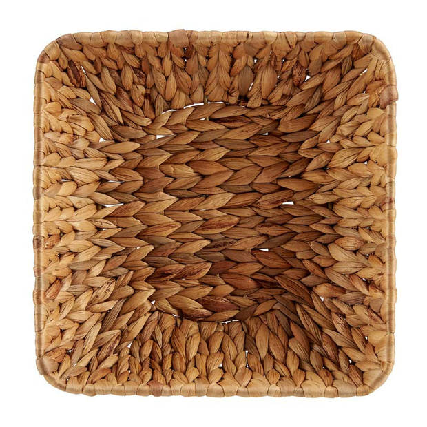 Giftdecor Opbergmandje/Broodmandje - gevlochten riet - naturel kleur - 26 x 26 x 8 cm - broodmand