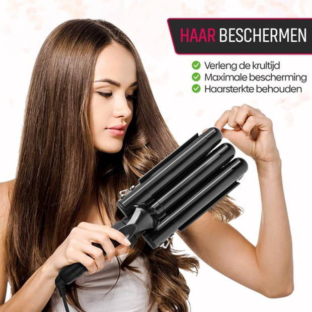 Cheveux Professionele Wafeltang 25mm – Krultang SCV12 PRO Edition – Waver – Golvenkrultang – Beach Waves