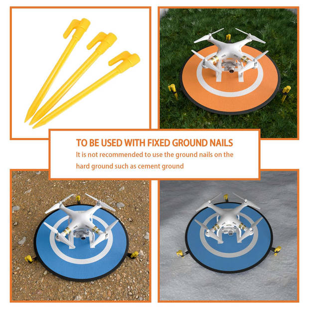 Intirilife 5-delige set met drone landingsplatform en accessoires helikopter landingsplatform gemaakt van nylon oranje