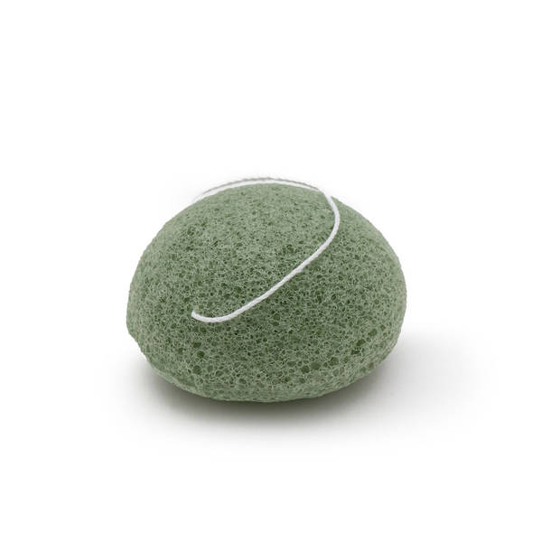 Intirilife konjac spons in groen - 6,5 cm diameter - 4,5 cm hoogte - gezichtsreiniging