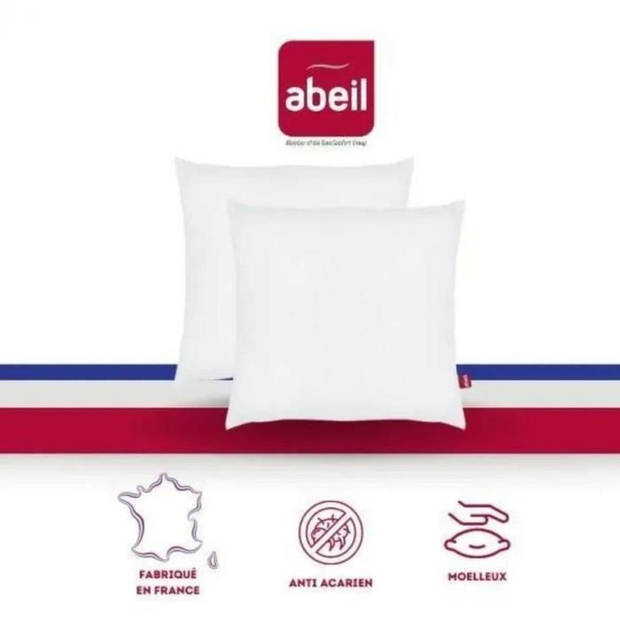 Set van 2 antimijtkussens - 60 x 60 cm - 100% biologisch behandeld katoen - ABEIL