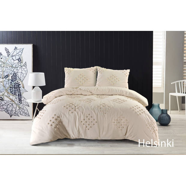 Papillon Dekbedovertrek Helsinki Zand Eenpersoons 140x200/220 cm - 100% Percale Katoen