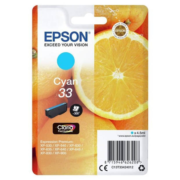 Epson 33 cyaan cartridge