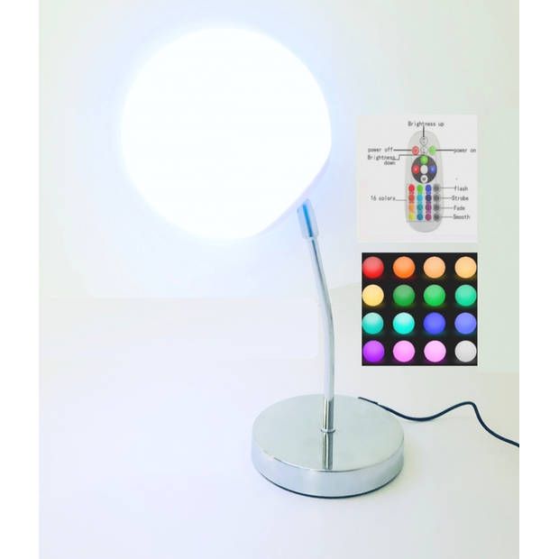 Bureau lamp tafellamp LED 16 kleuren RGB wit afstandbediening