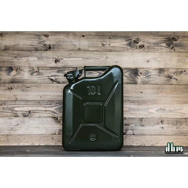 Stalen Jerrycan 10L - Groen - Duurzaam en Veelzijdig - Robuust - Perfect voor in de mancave - Exclusief drank Groen