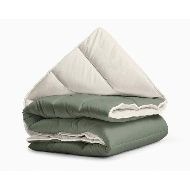 Sleeptime All-in one Omkeerbare Dekbed - Dekbed zonder Overtrek - 240x200 - Creme/Groen