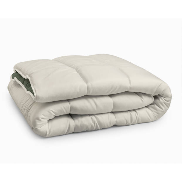 Sleeptime All-in one Omkeerbare Dekbed - Dekbed zonder Overtrek - 240x200 - Creme/Groen