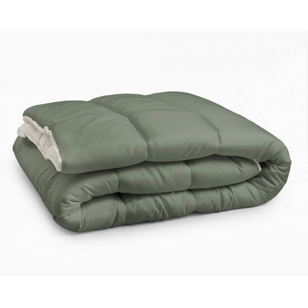 Sleeptime All-in one Omkeerbare Dekbed - Dekbed zonder Overtrek - 240x200 - Creme/Groen