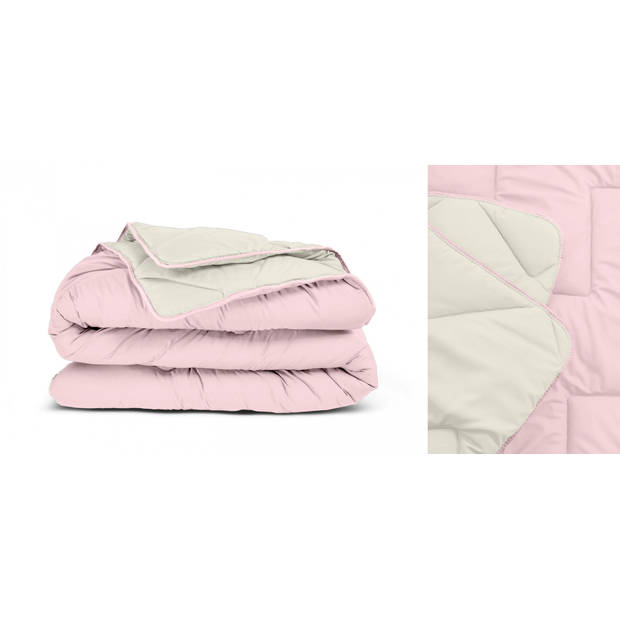 Sleeptime All-in one Omkeerbare Dekbed - Dekbed zonder Overtrek - 240x200 - Creme/Roze