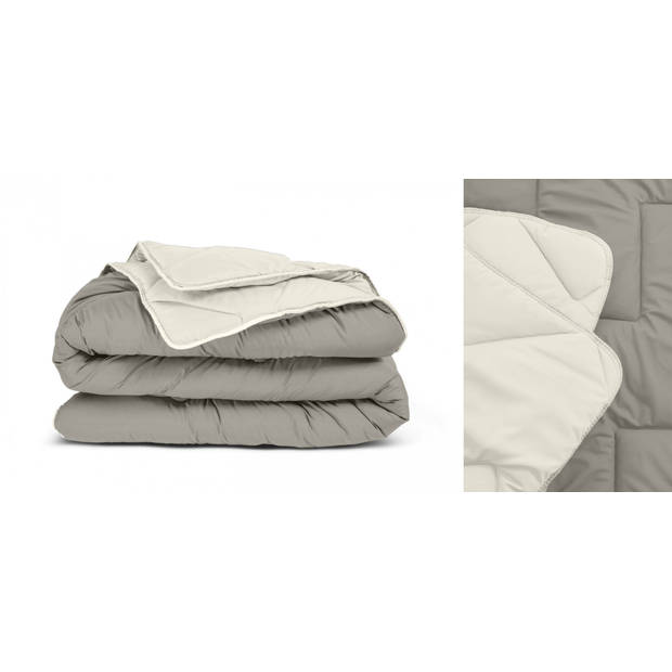 Sleeptime All-in one Omkeerbare Dekbed - Dekbed zonder Overtrek - 240x200 - Creme/Kaki