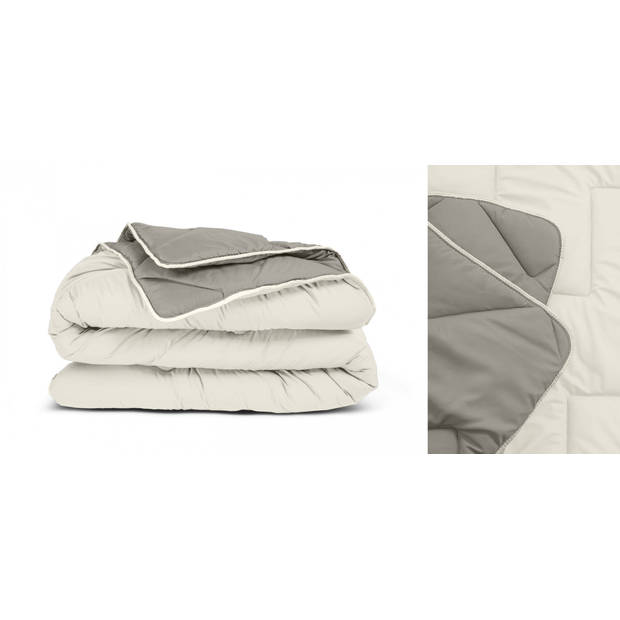 Sleeptime All-in one Omkeerbare Dekbed - Dekbed zonder Overtrek - 240x200 - Creme/Kaki