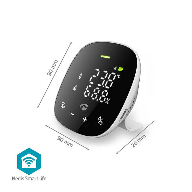 Nedis SmartLife Luchtkwaliteitsmonitor - WIFISA20CBK - Wit