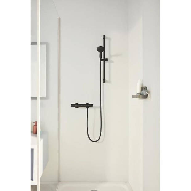 Thermostatische douchemengkraan - GROHE Precision Trend - 1022172432 - Mat zwart - Opbouw wandmontage - Waterbesparend