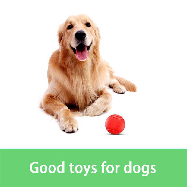 Intirilife rubberen hondenbal 7 cm in knalrood – hondenbal huisdier speelgoed met 7 cm diameter ideaal voor tandreinigin