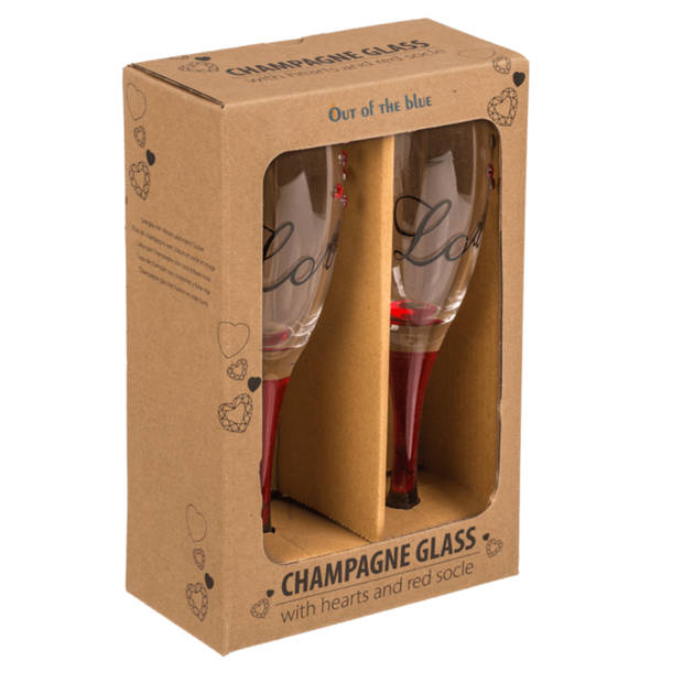 Champagne glazen met hartjes Transparant