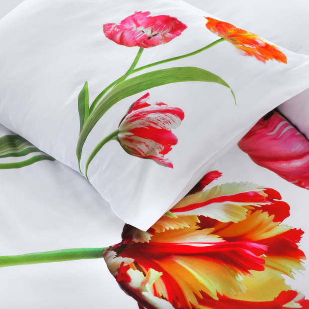 Papillon Dekbedovertrek Katoen Satijn Tulip Wit -240x200/220 cm - Super Zacht