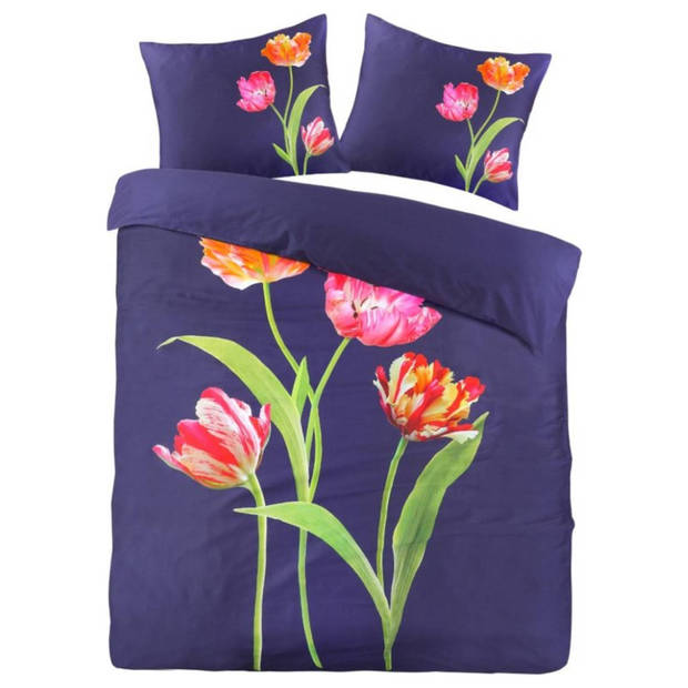 Papillon Dekbedovertrek Katoen Satijn Tulip Navy -200x200/220 cm - Super Zacht