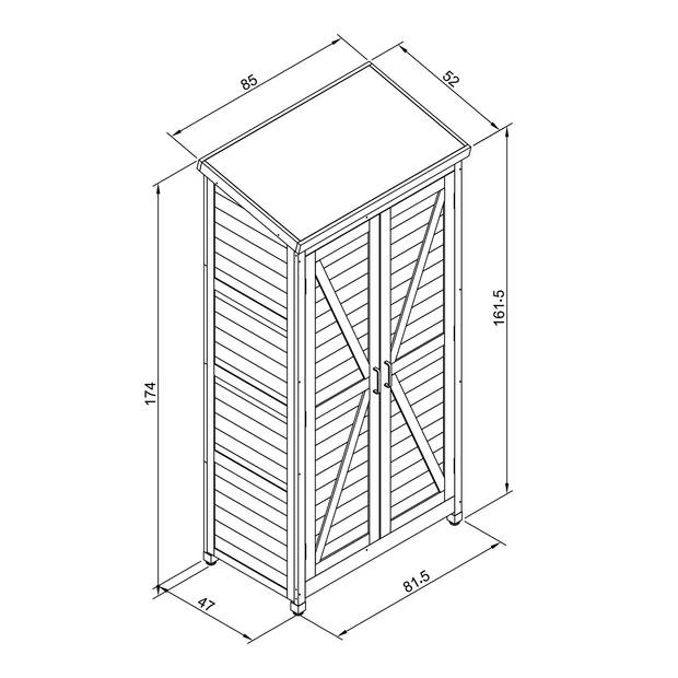 AXI Hugo Opbergkast voor in de tuin van hout in bruin Tuinkast met 3 vaste planken