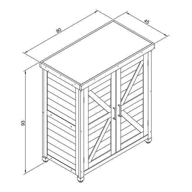 AXI Felix Opbergkast voor in de tuin van hout in bruin Tuinkast met vast plank