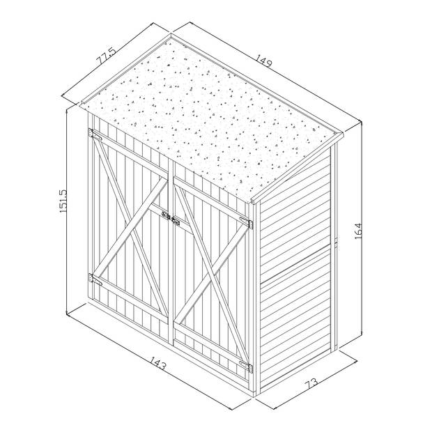 AXI Casper Opbergkast voor in de tuin van hout in bruin Tuinkast met 2 vaste planken