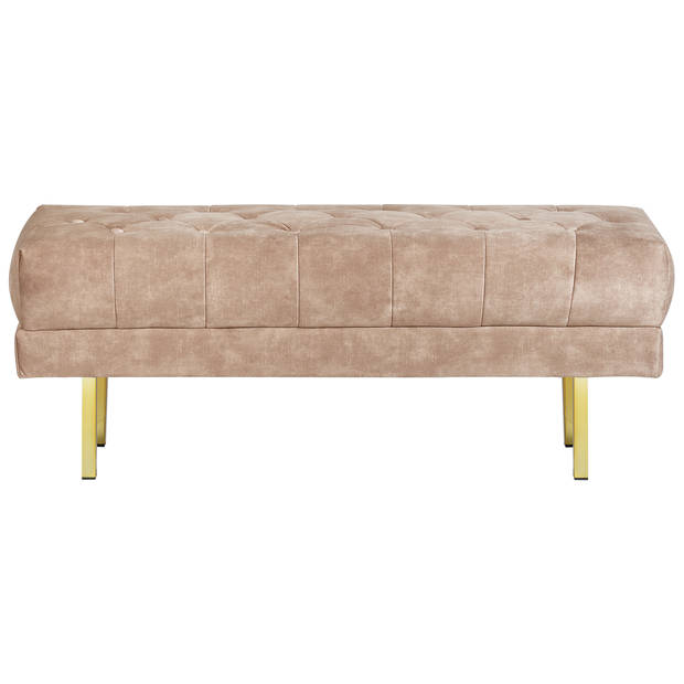 Beliani ROSEVILLE - Bedbank-Beige-Fluweel