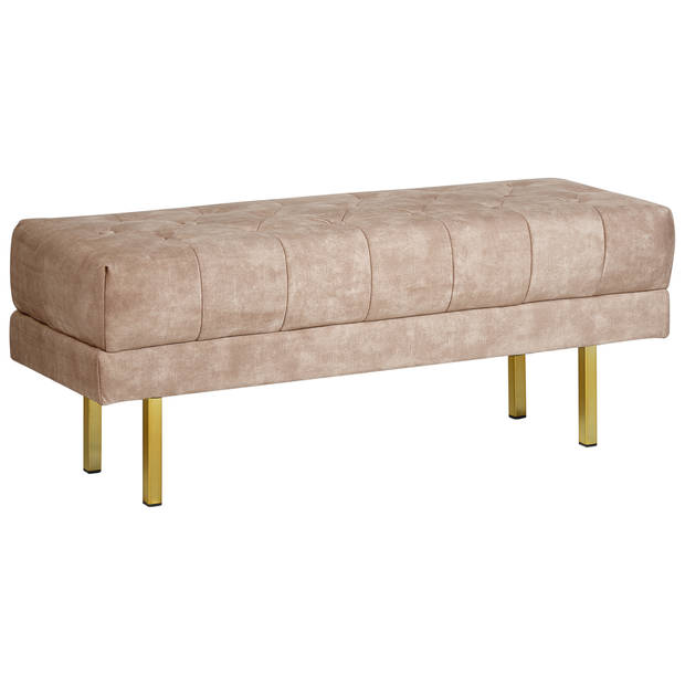 Beliani ROSEVILLE - Bedbank-Beige-Fluweel